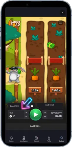 Place bet in Rabbit Road slot New Zealand
